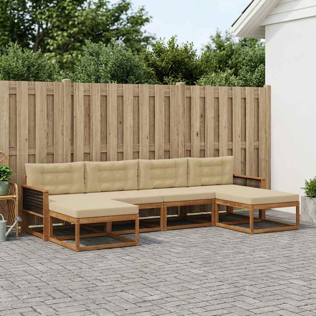 Ensemble de canapés d'extérieur 6 pcs Naturel et Beige - XIOS
