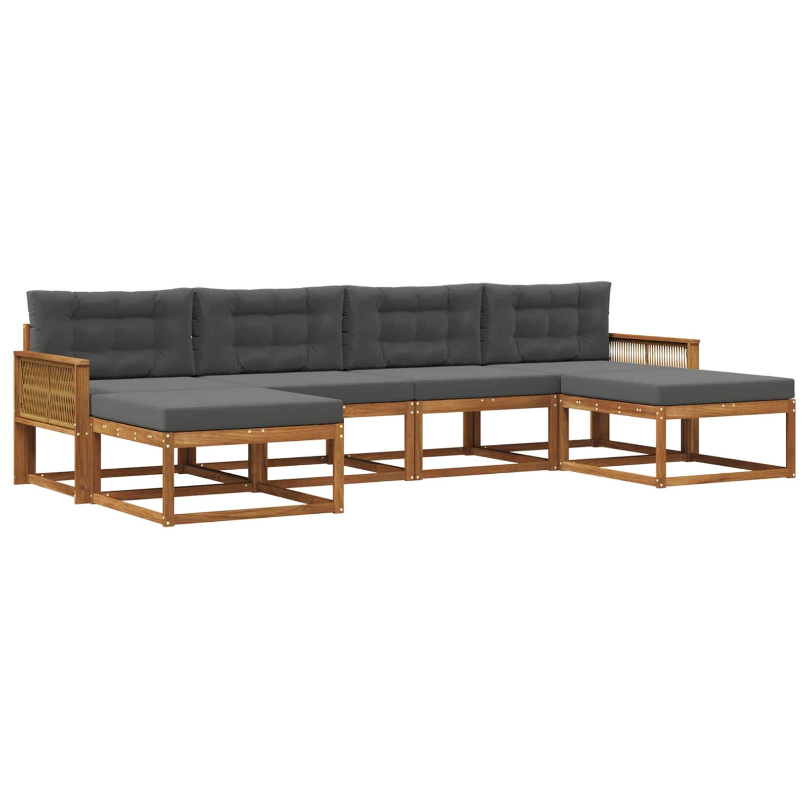 Ensemble de canapés d'extérieur 6 pcs Naturel et Anthracite - XIOS