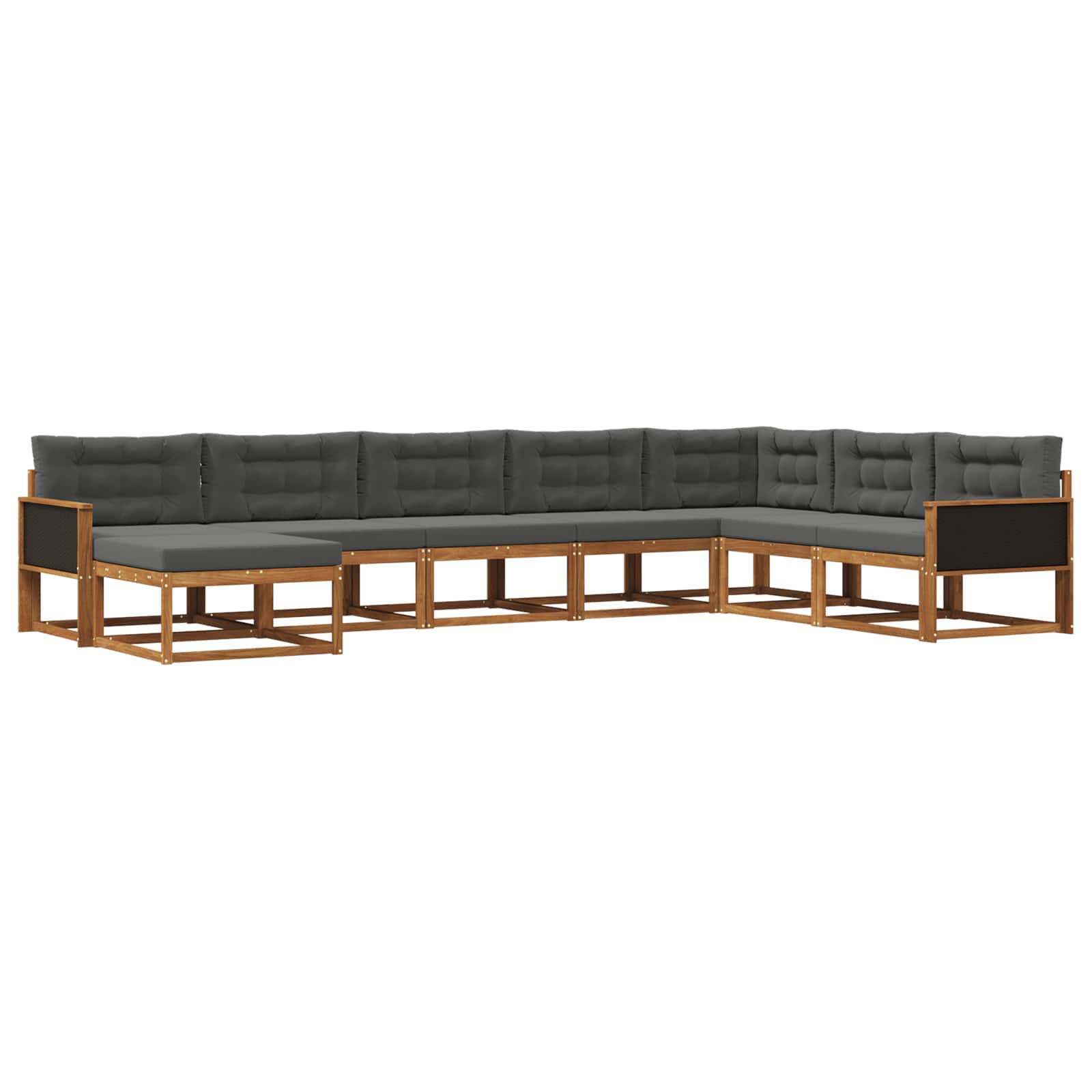 Ensemble de canapés d'extérieur 8 pcs Naturel et Anthracite - XIOS
