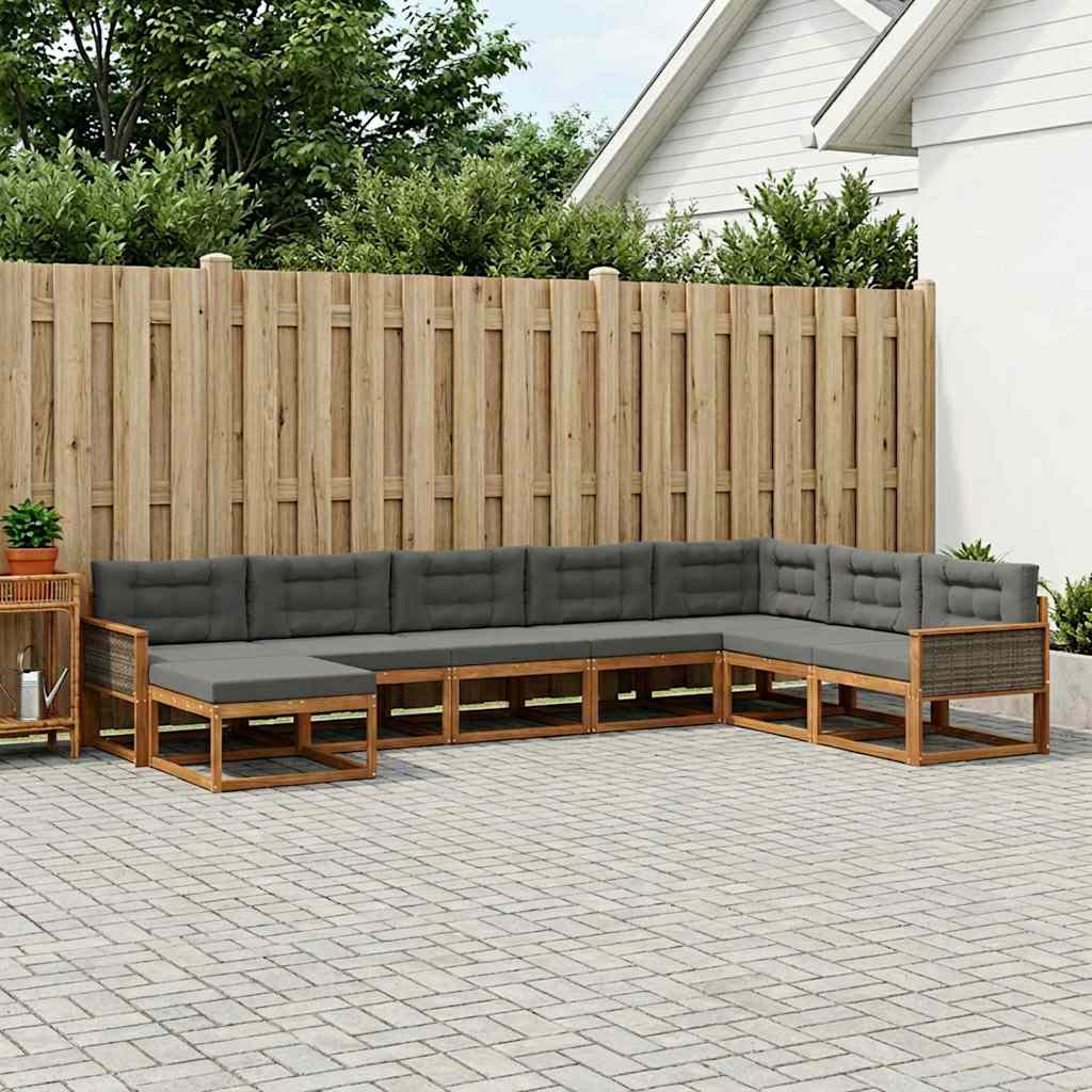 Ensemble de canapés d'extérieur 8 pcs Naturel et Anthracite - XIOS