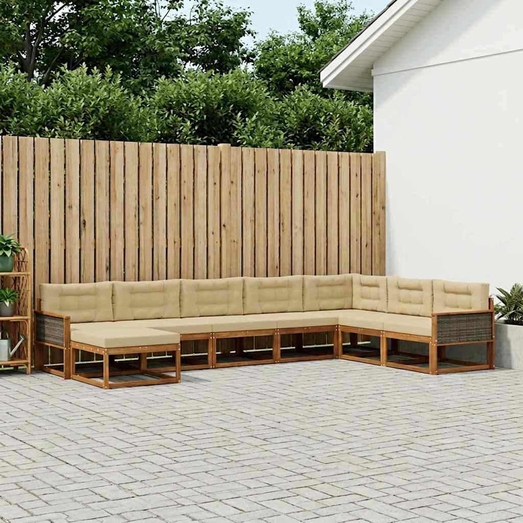 Ensemble de canapés d'extérieur 8 pcs Naturel et Beige - XIOS