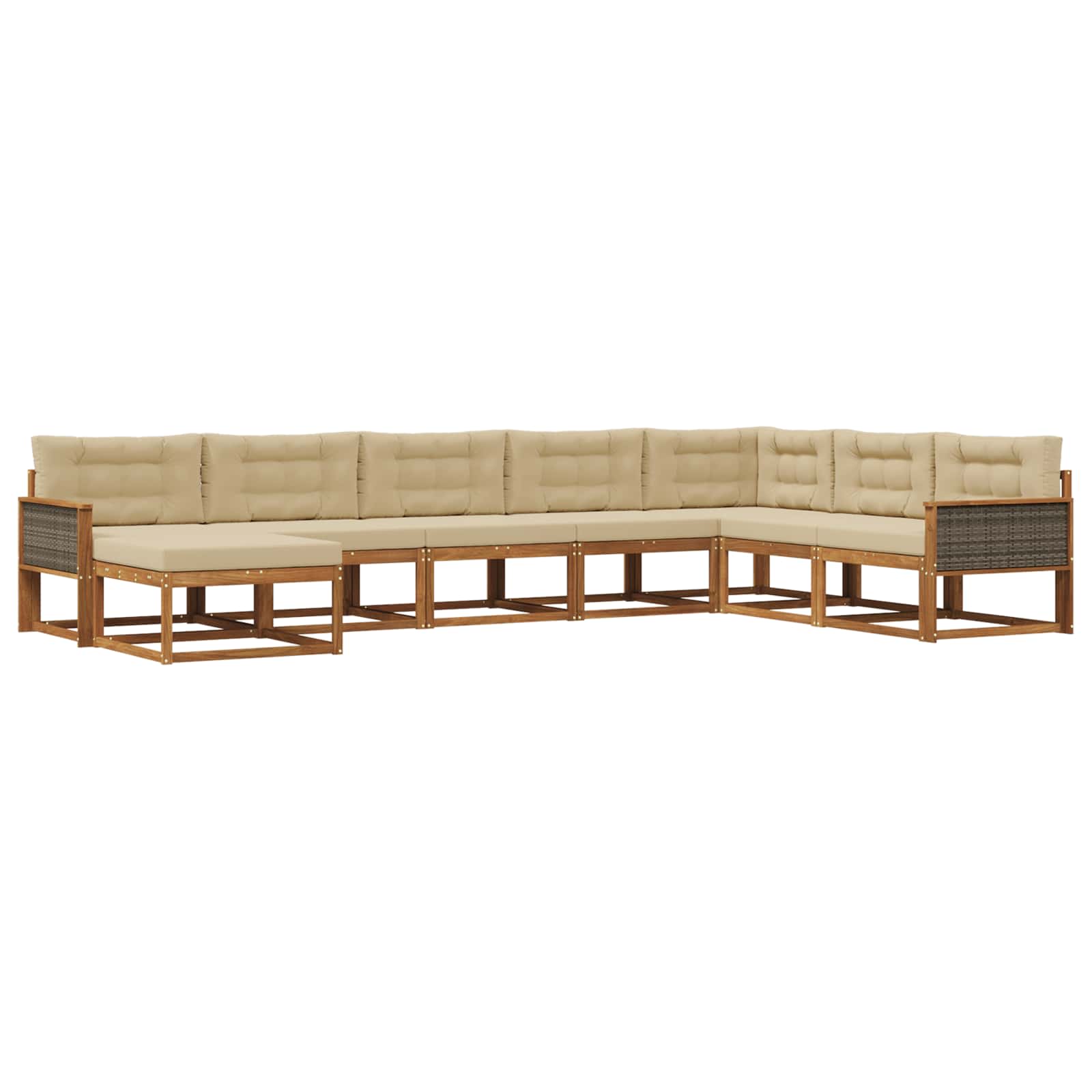 Ensemble de canapés d'extérieur 8 pcs Naturel et Beige - XIOS