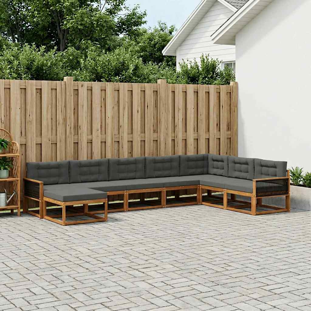 Ensemble de canapés d'extérieur 8 pcs Naturel et Anthracite - XIOS