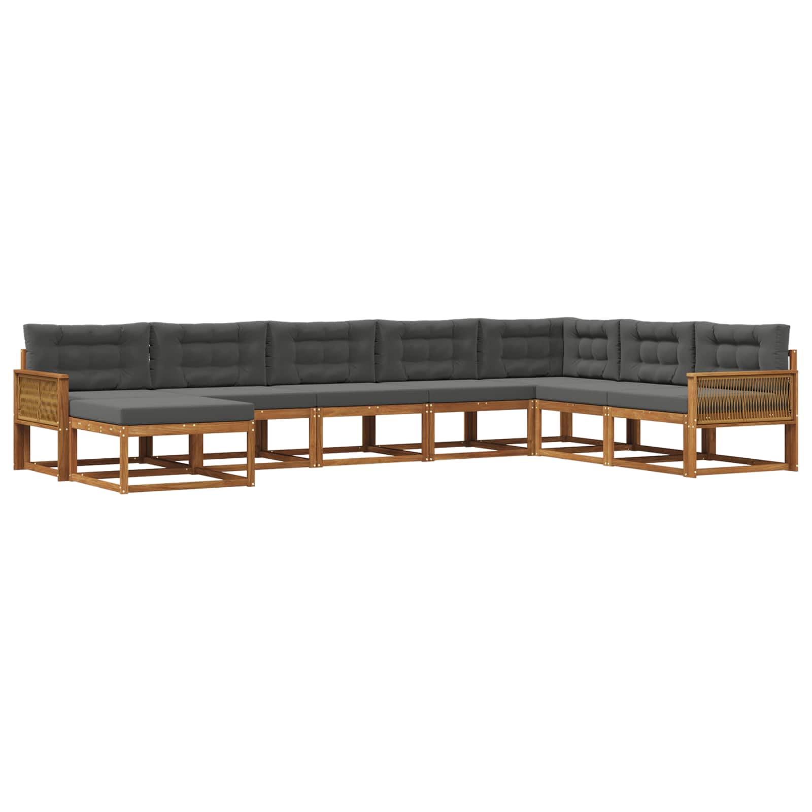 Ensemble de canapés d'extérieur 8 pcs Naturel et Anthracite - XIOS