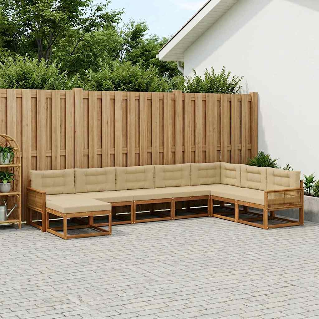 Ensemble de canapés d'extérieur 8 pcs Naturel et Beige - XIOS