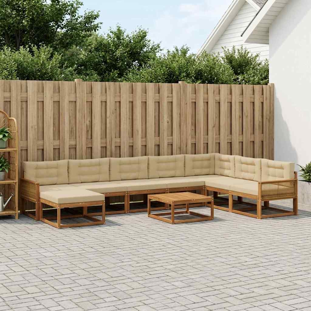 Ensemble de canapés d'extérieur 9 pcs Naturel et Beige - XIOS
