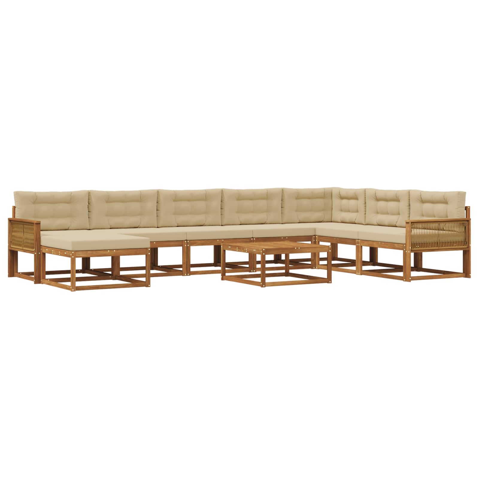 Ensemble de canapés d'extérieur 9 pcs Naturel et Beige - XIOS