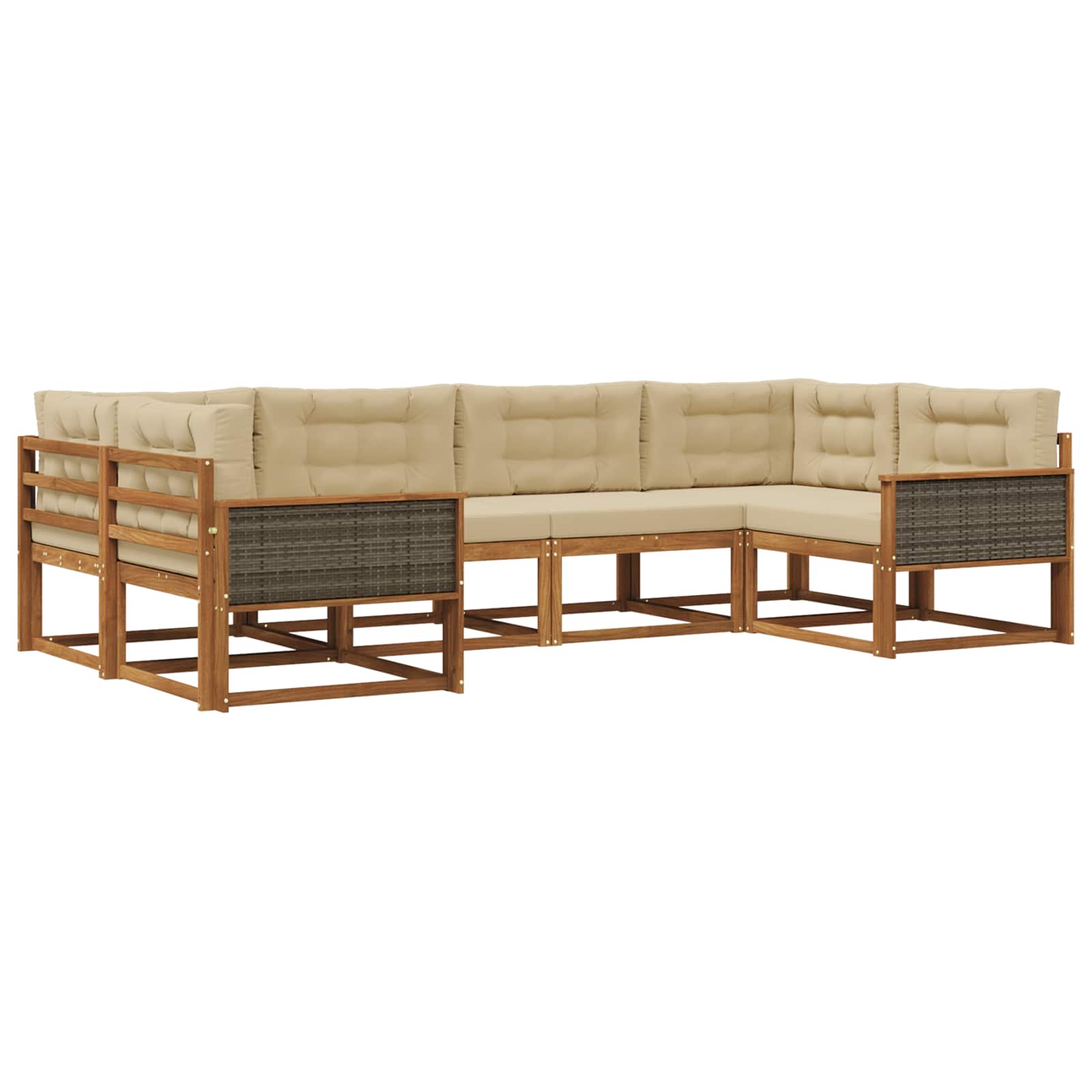 Ensemble de canapés d'extérieur 6 pcs Naturel et Beige - XIOS