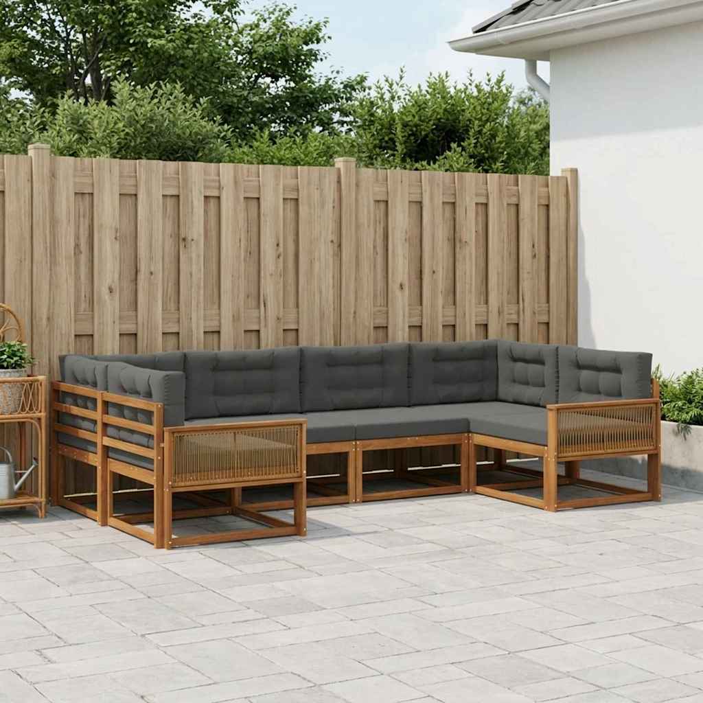 Ensemble de canapés d'extérieur 6 pcs Naturel et Anthracite - XIOS