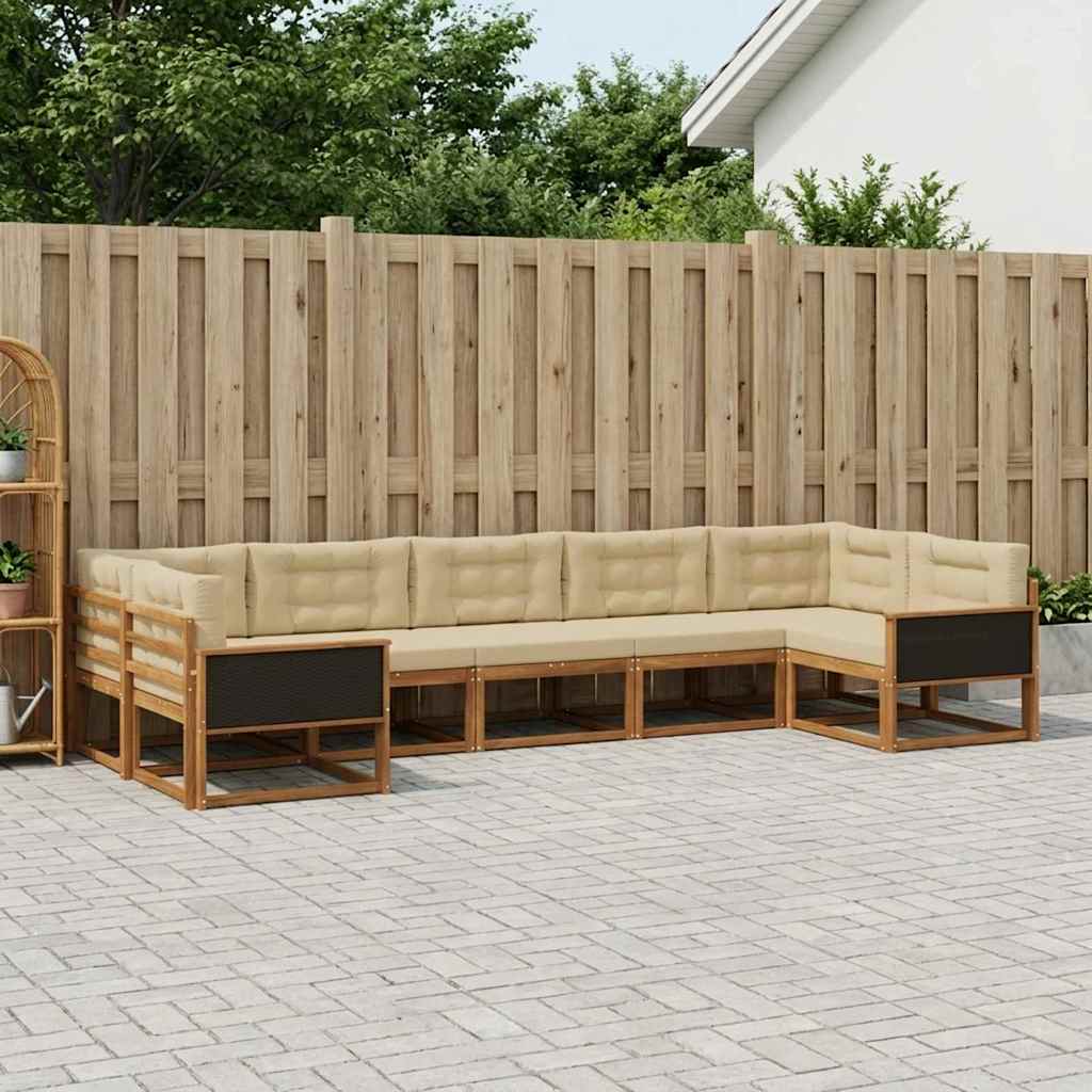 Ensemble de canapés d'extérieur 7 pcs Naturel et Beige - XIOS