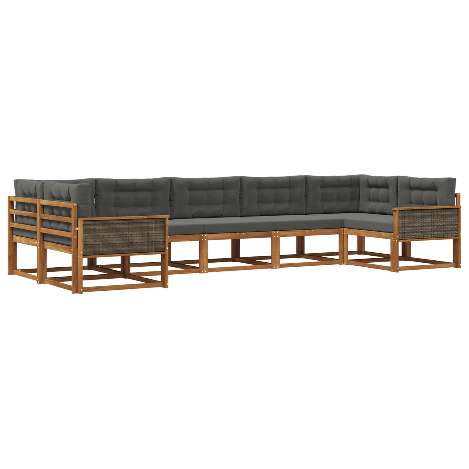 Ensemble de canapés d'extérieur 7 pcs Naturel et Anthracite - XIOS