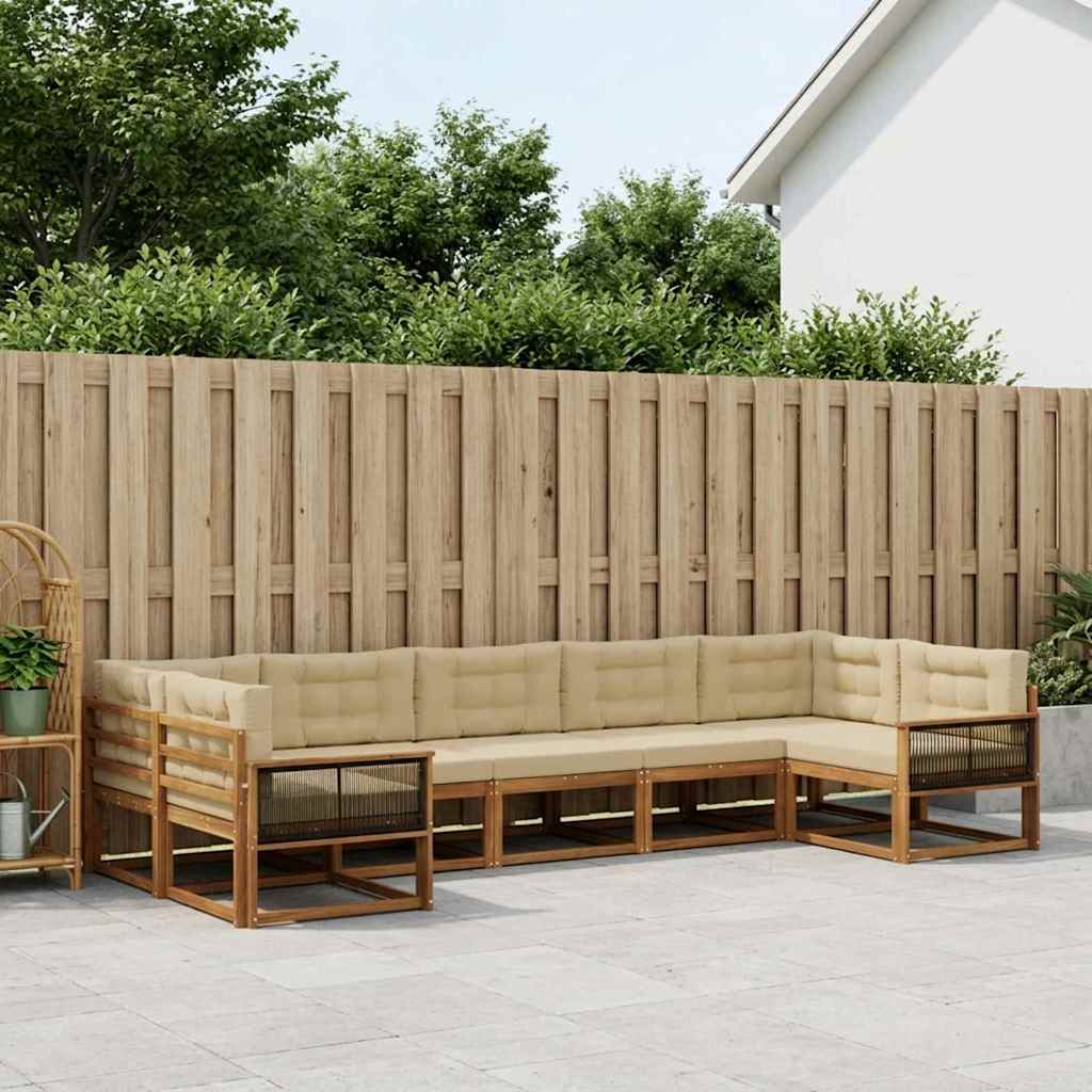 Ensemble de canapés d'extérieur 7 pcs Naturel et Beige - XIOS