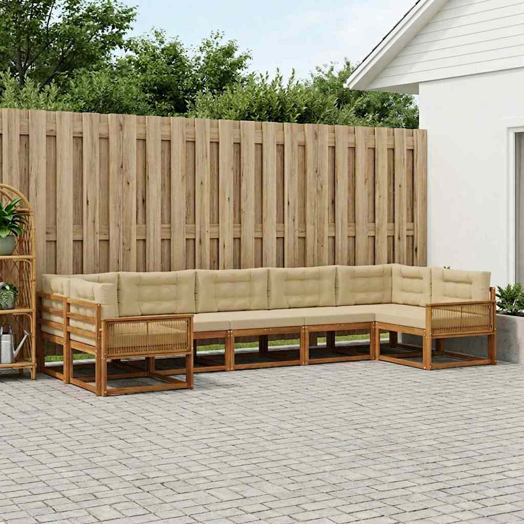 Ensemble de canapés d'extérieur 7 pcs Naturel et Beige - XIOS