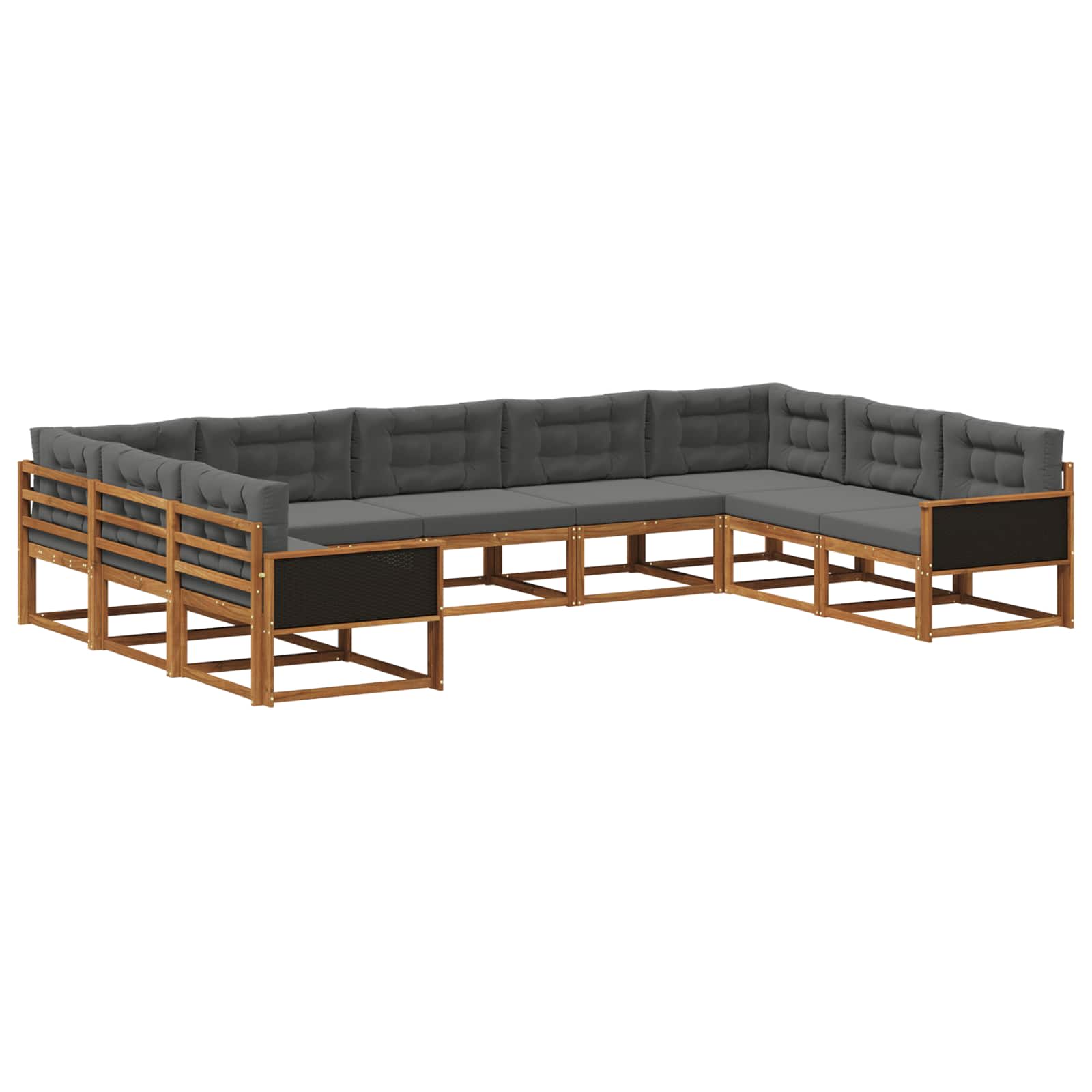 Ensemble de canapés d'extérieur 9 pcs Naturel et Anthracite - XIOS