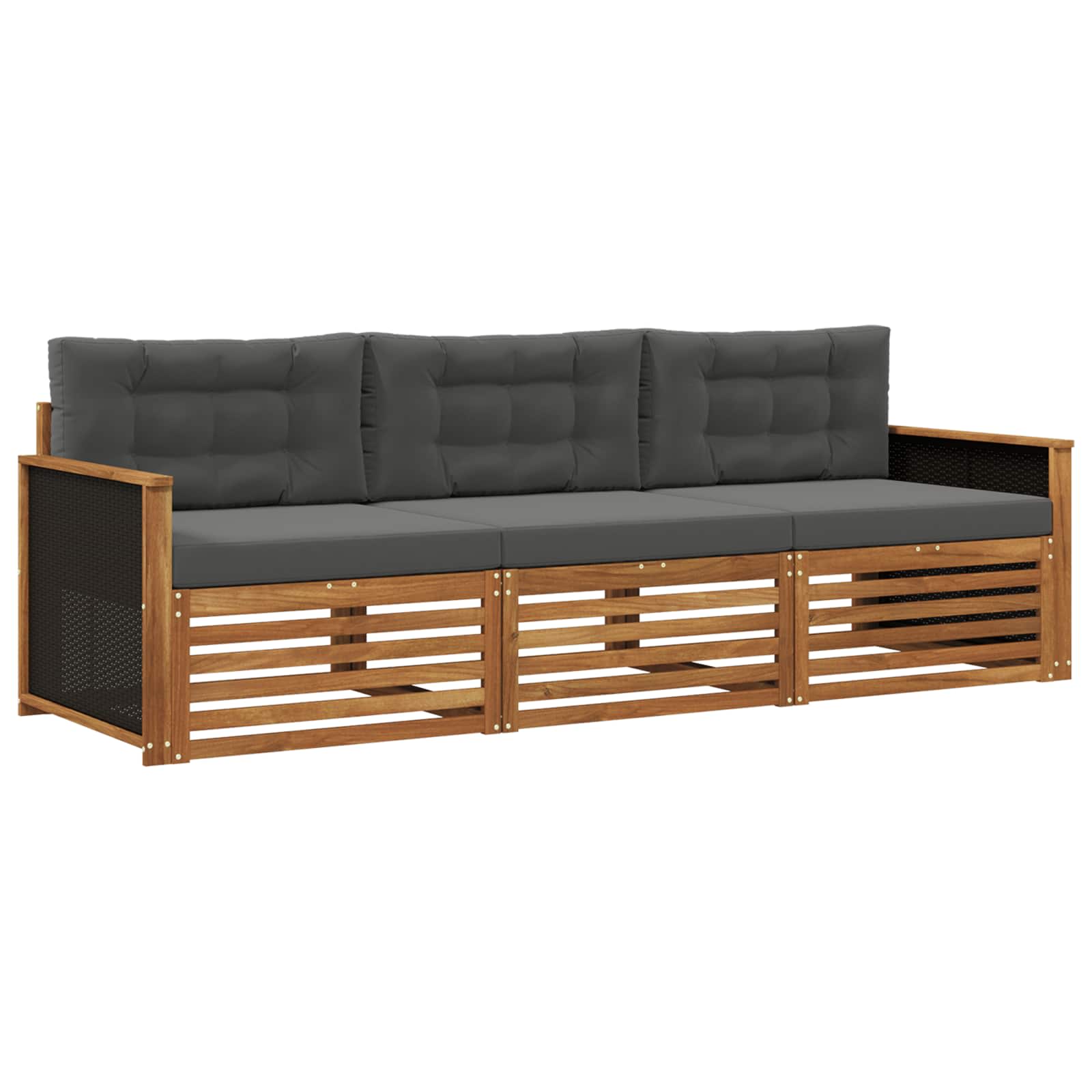 Ensemble de canapés d'extérieur 3 pcs Naturel et Anthracite - XIOS