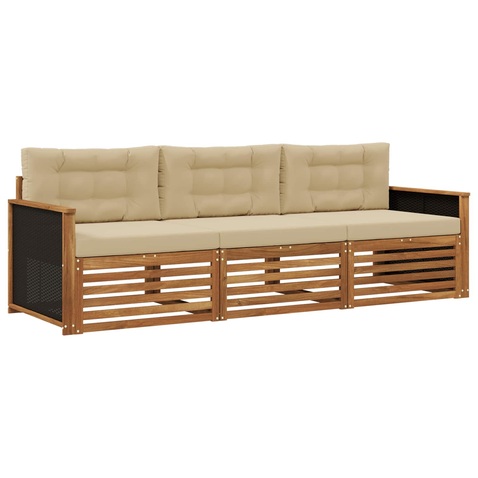Ensemble de canapés d'extérieur 3 pcs Naturel et Beige - XIOS