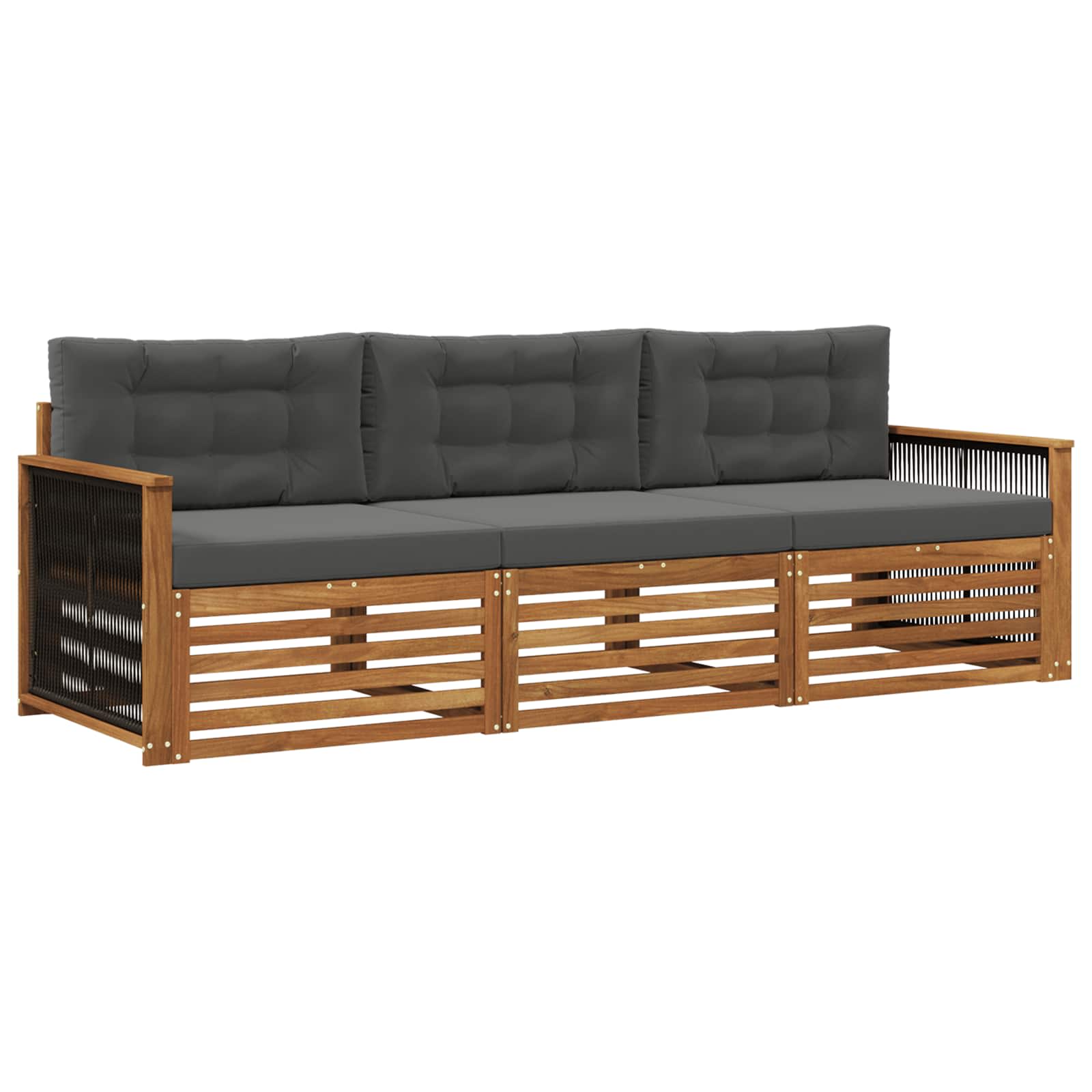 Ensemble de canapés d'extérieur 3 pcs Naturel et Anthracite - XIOS