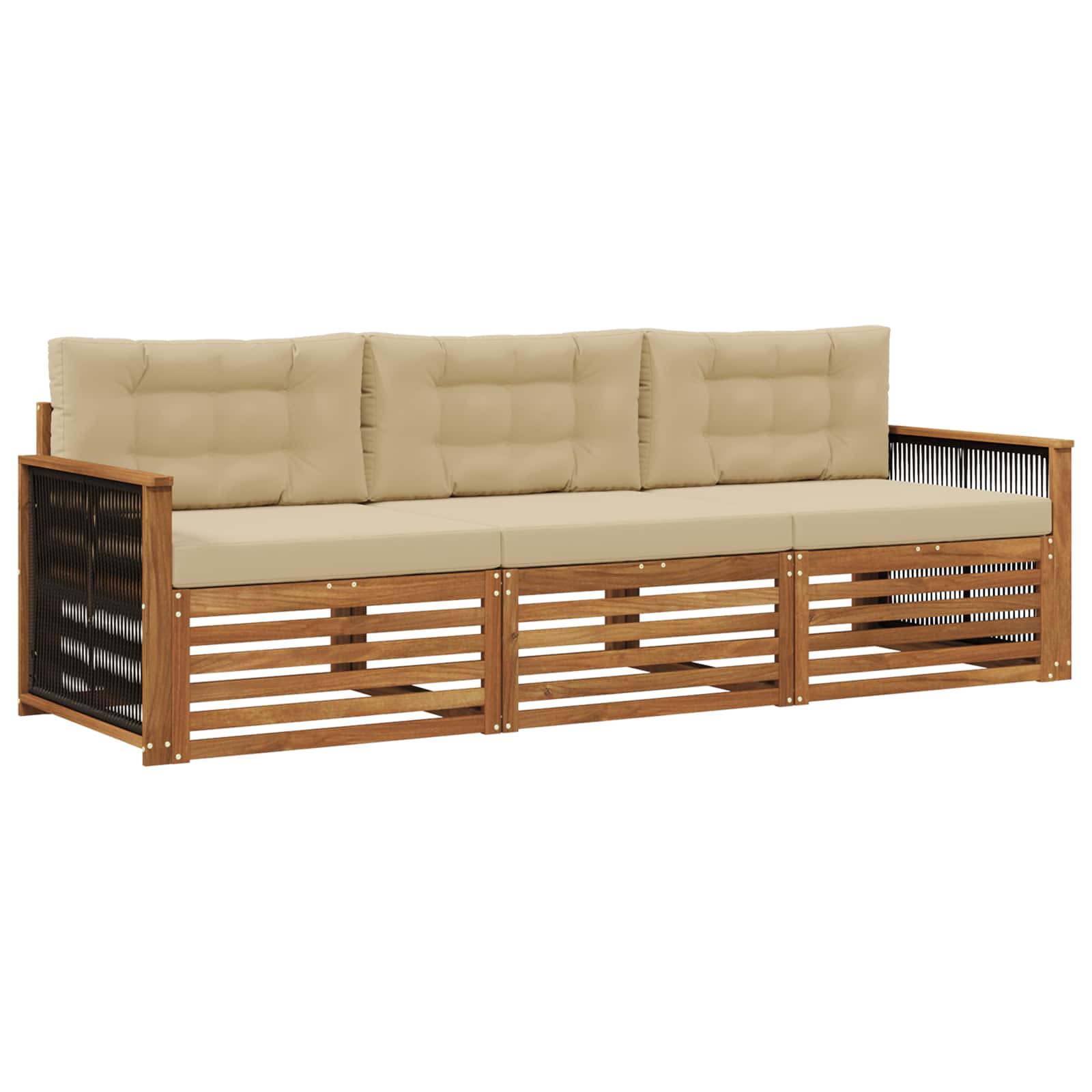 Ensemble de canapés d'extérieur 3 pcs Naturel et Beige - XIOS