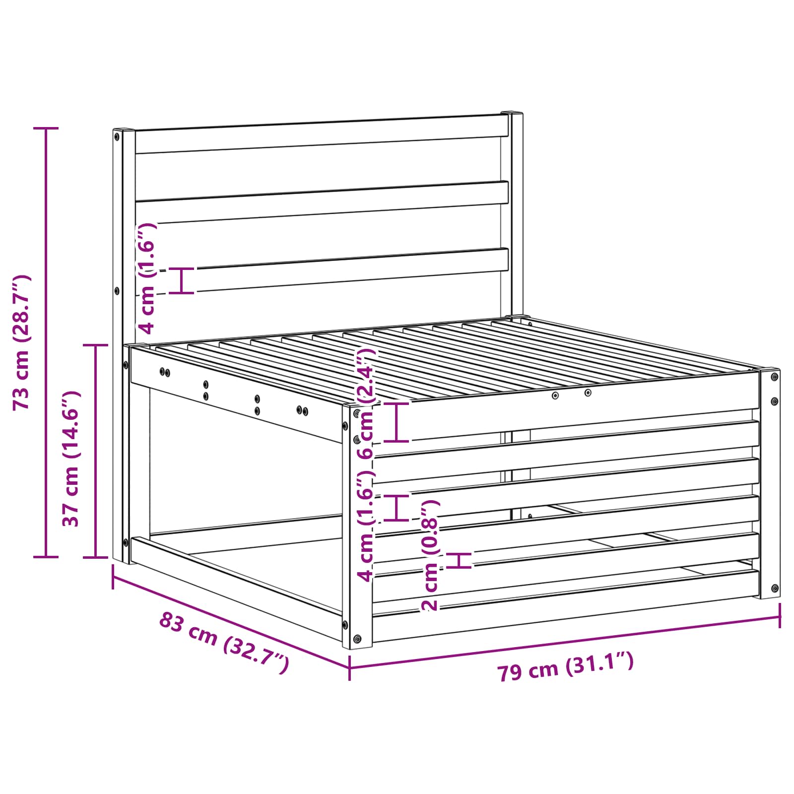 Ensemble de canapés d'extérieur 3 pcs Naturel - XIOS