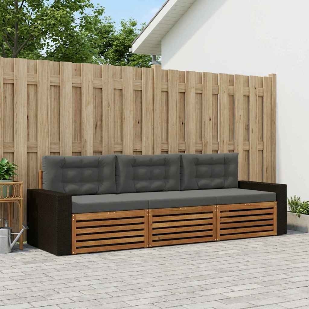 Ensemble de canapés d'extérieur 3 pcs Naturel et Anthracite - XIOS