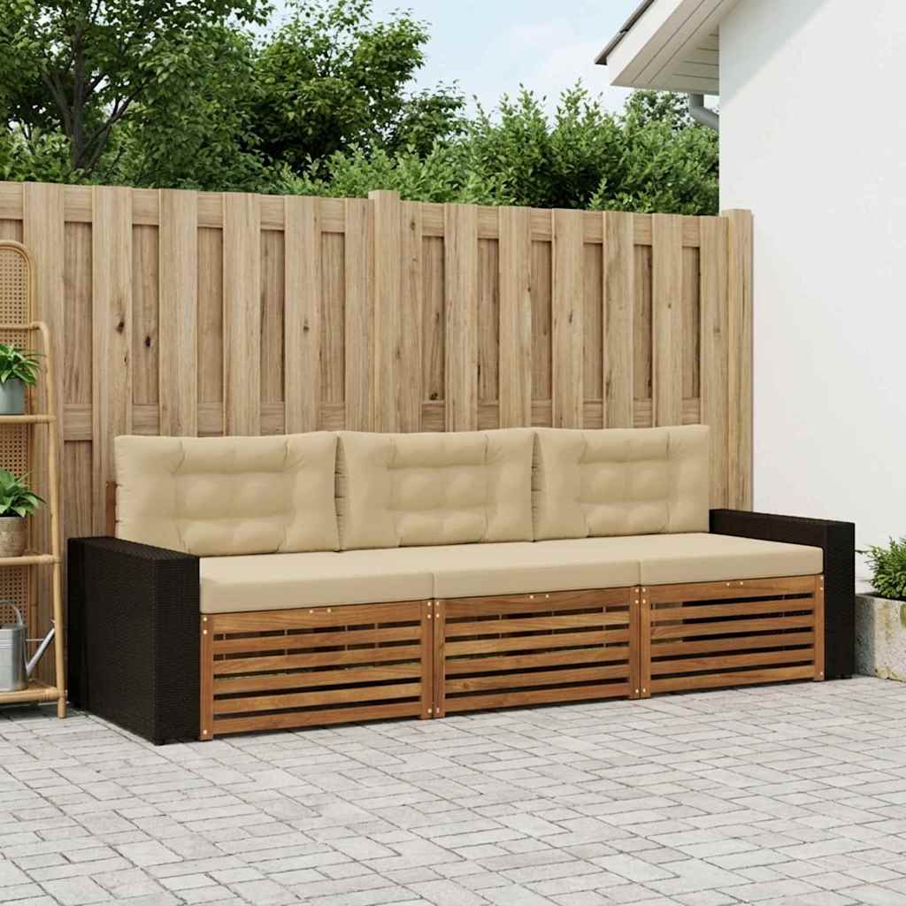 Ensemble de canapés d'extérieur 3 pcs Naturel et Beige - XIOS
