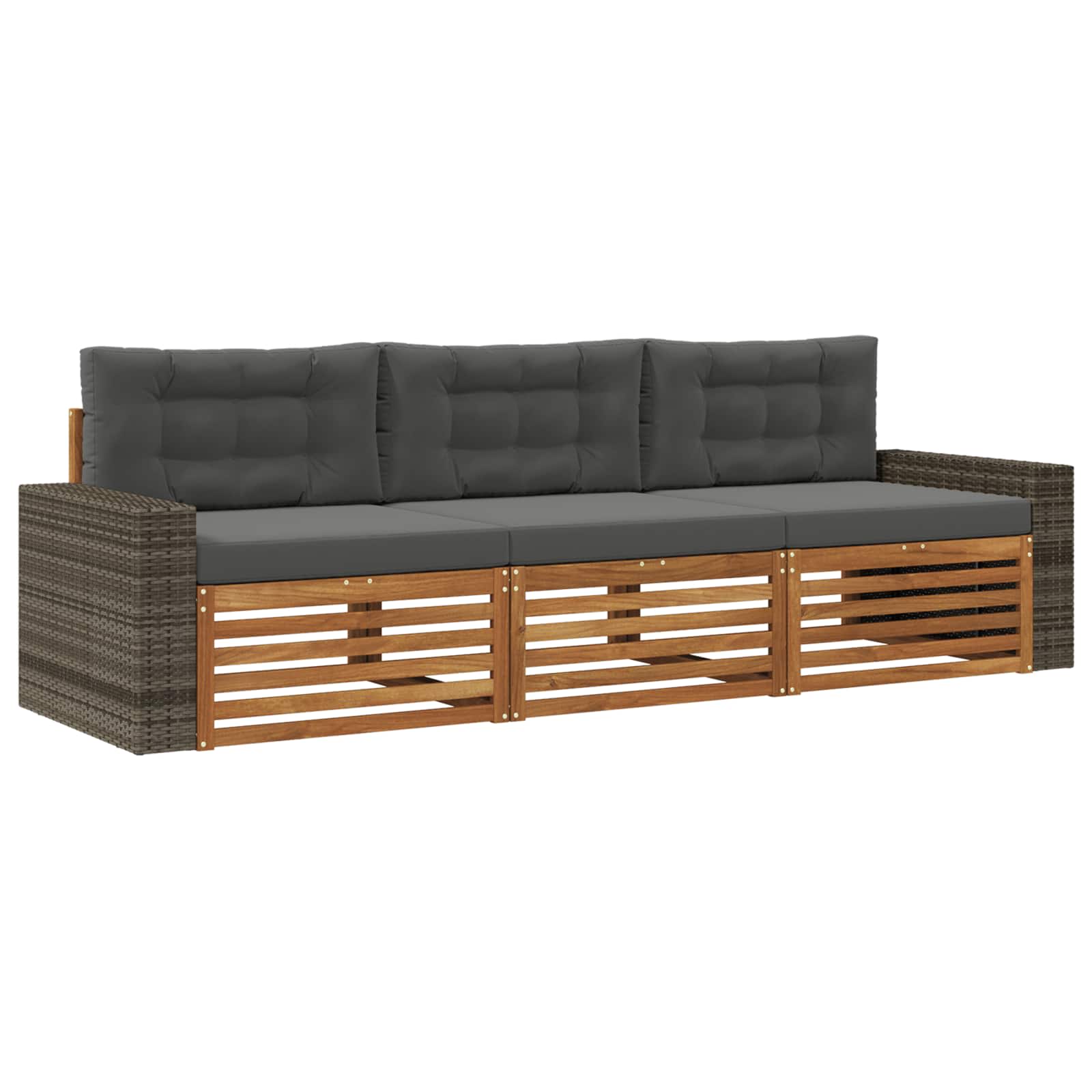 Ensemble de canapés d'extérieur 3 pcs Naturel et Anthracite - XIOS