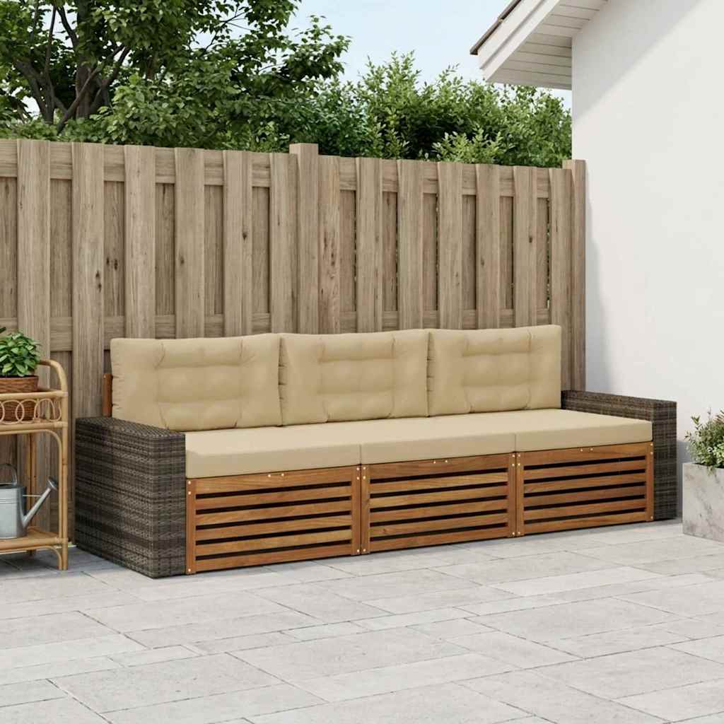 Ensemble de canapés d'extérieur 3 pcs Naturel et Beige - XIOS