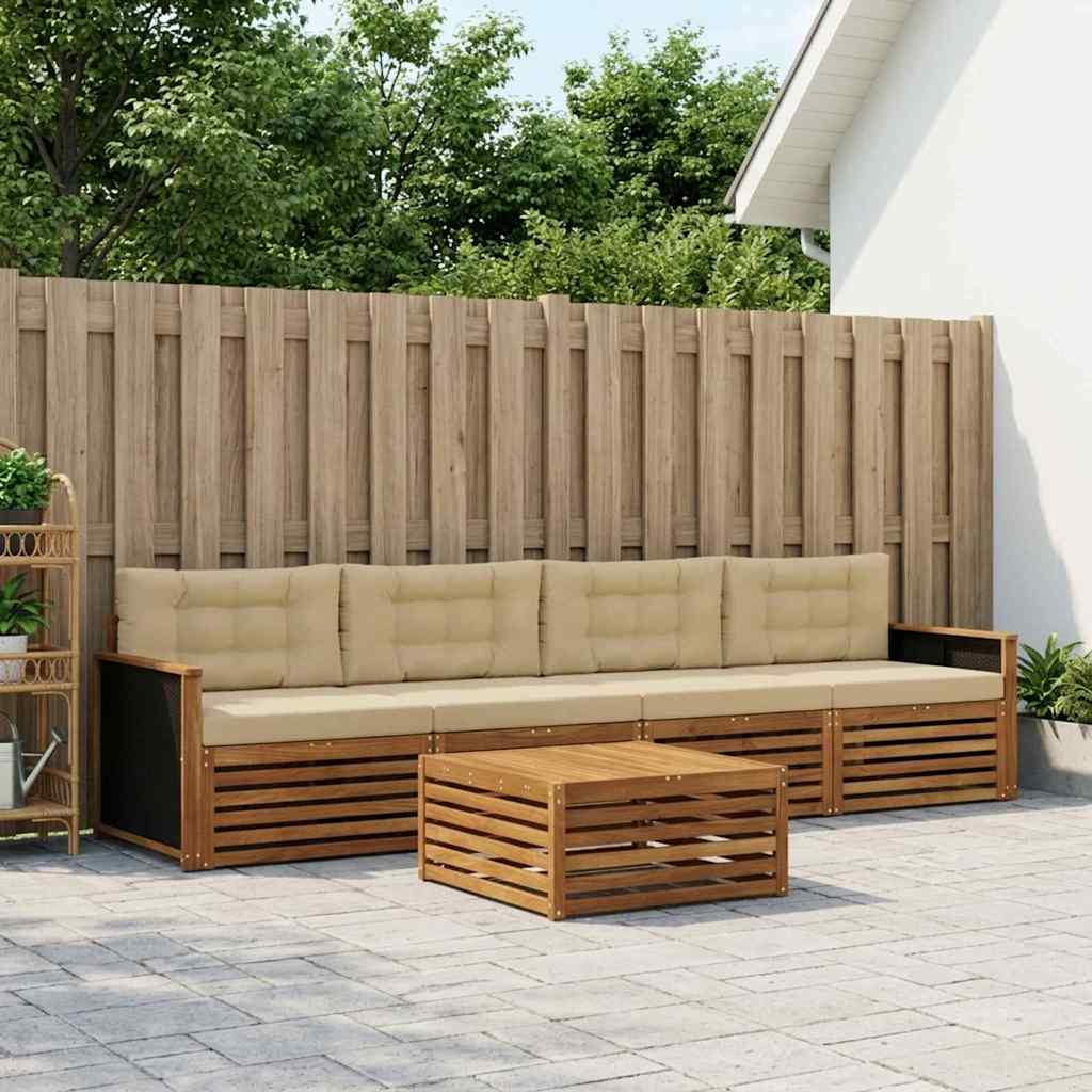 Ensemble de canapés d'extérieur 5 pcs Naturel et Beige - XIOS