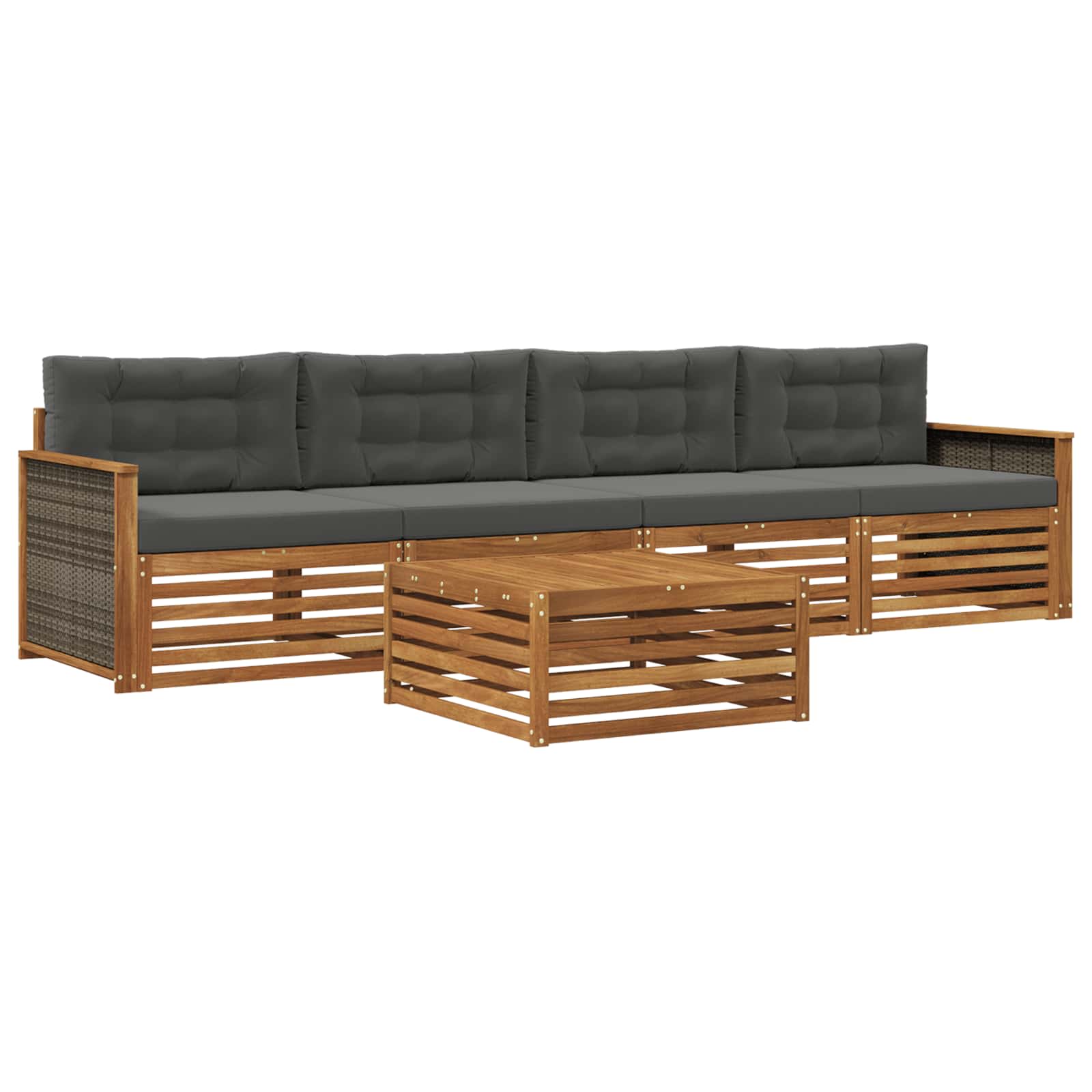Ensemble de canapés d'extérieur 5 pcs Naturel et Anthracite - XIOS