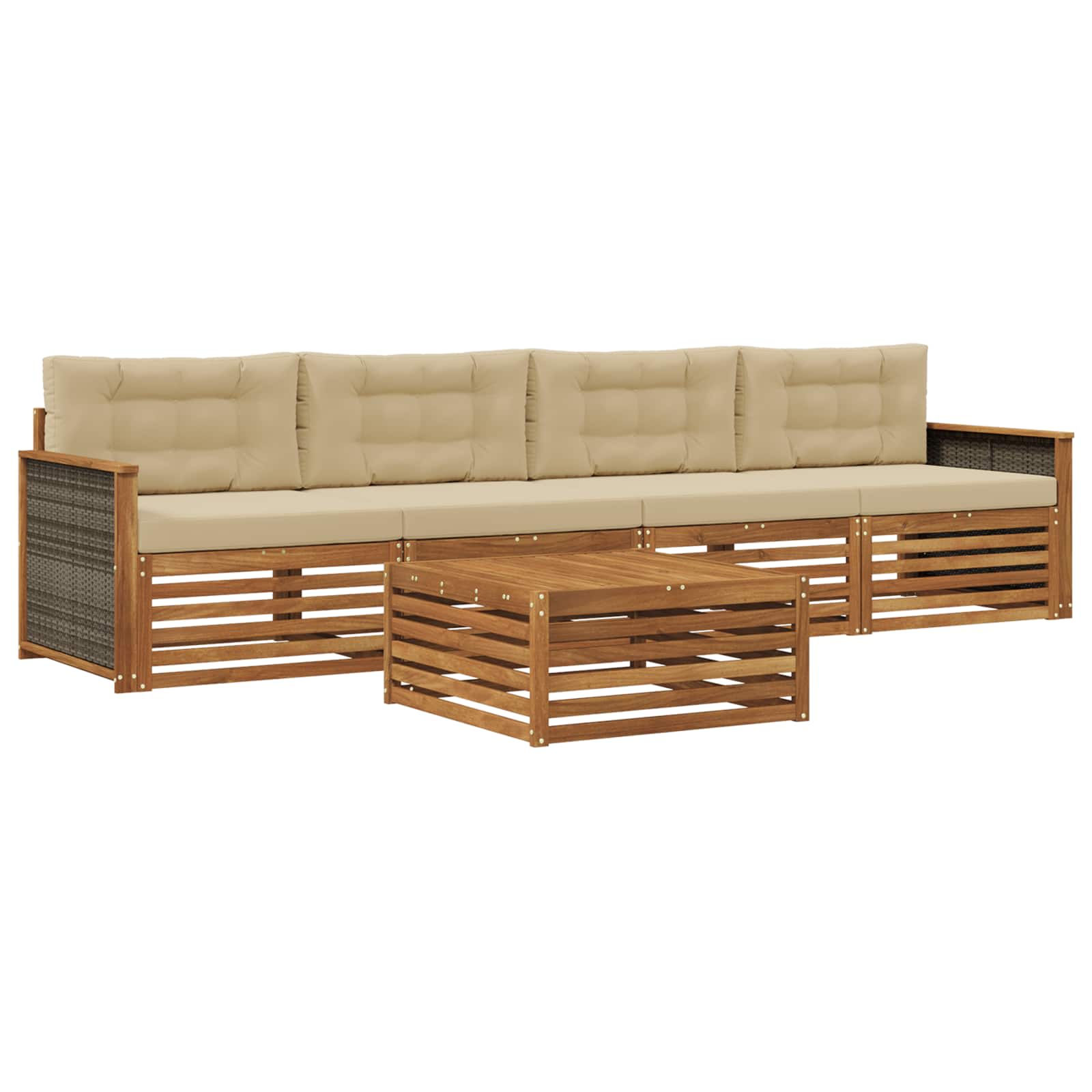 Ensemble de canapés d'extérieur 5 pcs Naturel et Beige - XIOS