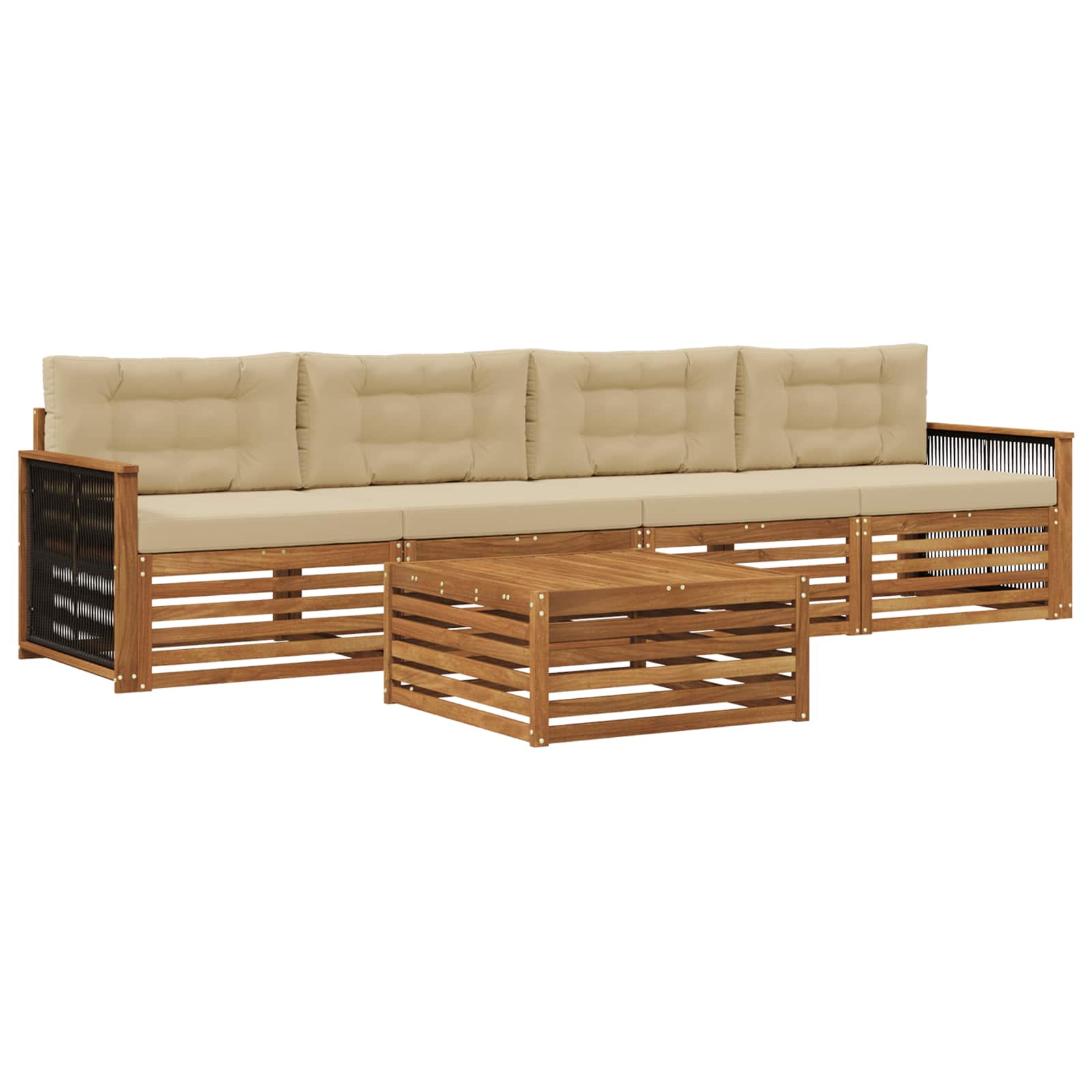 Ensemble de canapés d'extérieur 5 pcs Naturel et Beige - XIOS