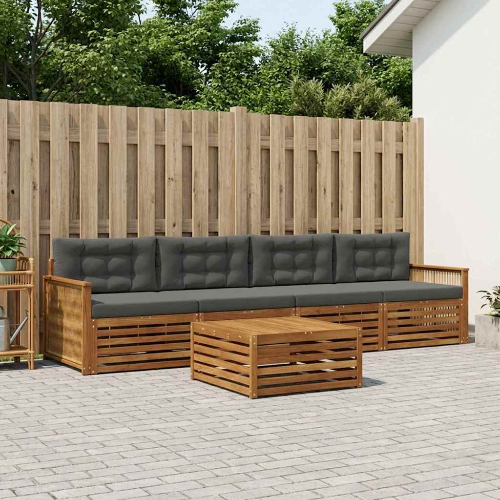Ensemble de canapés d'extérieur 5 pcs Naturel et Anthracite - XIOS