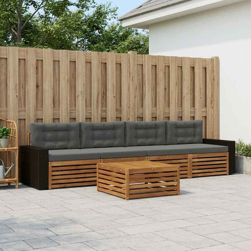 Ensemble de canapés d'extérieur 5 pcs Naturel et Anthracite - XIOS