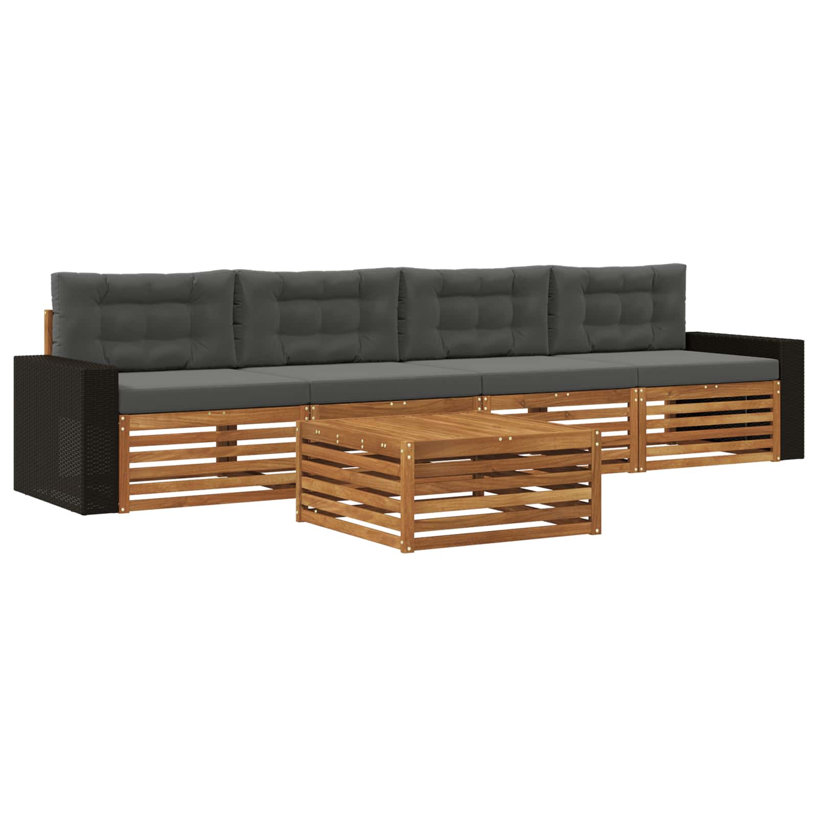 Ensemble de canapés d'extérieur 5 pcs Naturel et Anthracite - XIOS