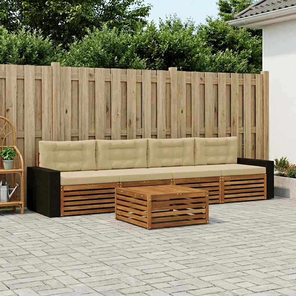 Ensemble de canapés d'extérieur 5 pcs Naturel et Beige - XIOS