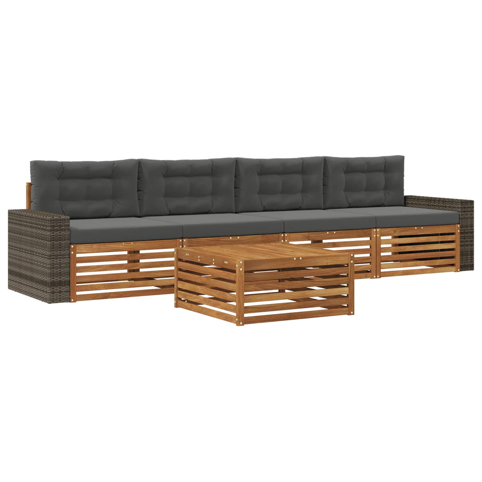 Ensemble de canapés d'extérieur 5 pcs Naturel et Anthracite - XIOS
