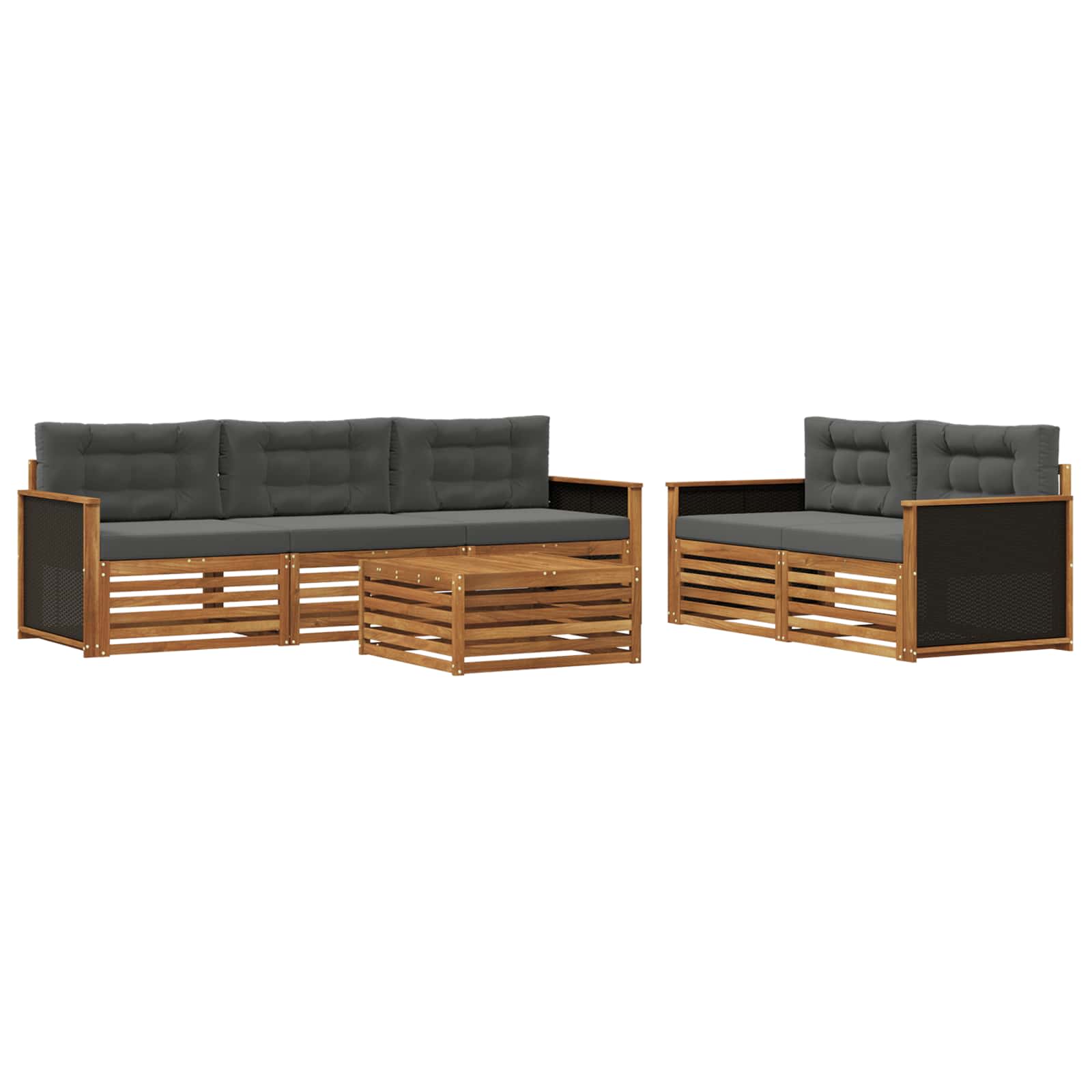 Ensemble de canapés d'extérieur 6 pcs Naturel et Anthracite - XIOS