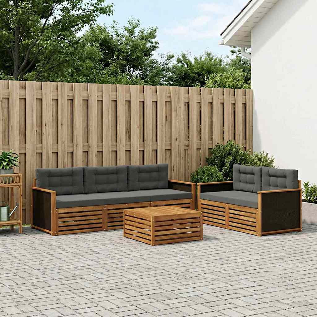 Ensemble de canapés d'extérieur 7 pcs Naturel et Anthracite - XIOS