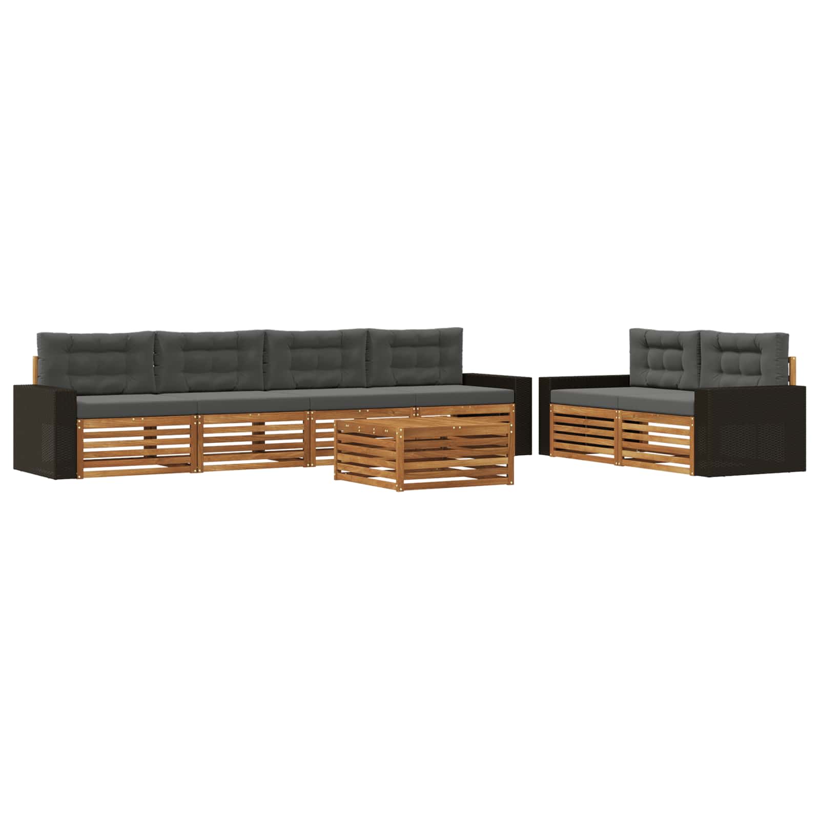 Ensemble de canapés d'extérieur 7 pcs Naturel et Anthracite - XIOS