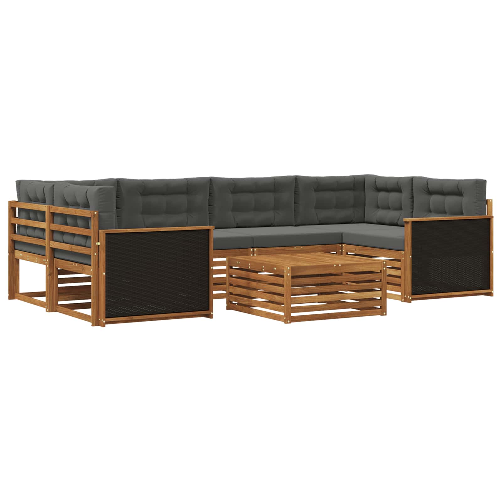 Ensemble de canapés d'extérieur 7 pcs Naturel et Anthracite - XIOS