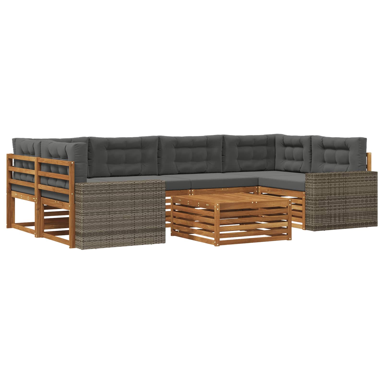 Ensemble de canapés d'extérieur 7 pcs Naturel et Anthracite - XIOS