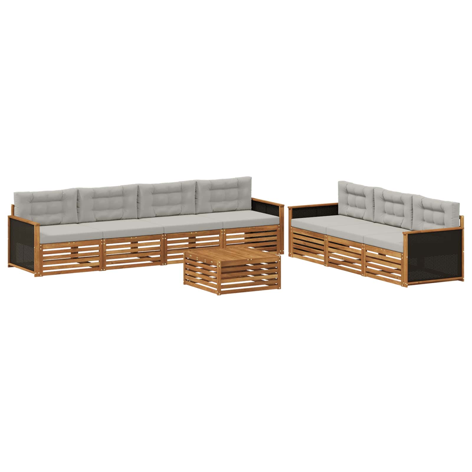 Ensemble de canapés d'extérieur 8 pcs Naturel et gris clair - XIOS