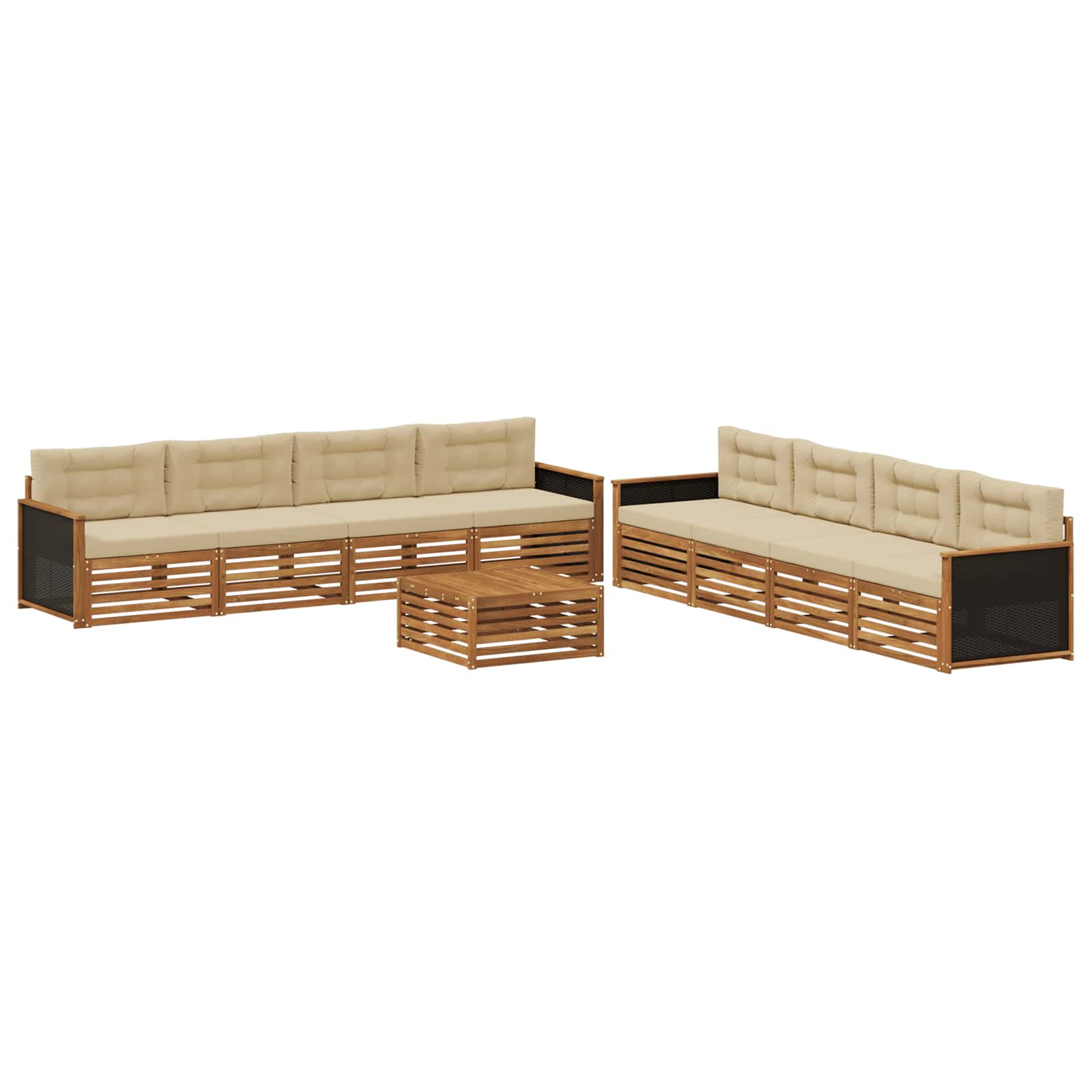 Ensemble de canapés d'extérieur 9 pcs Naturel et Beige - XIOS