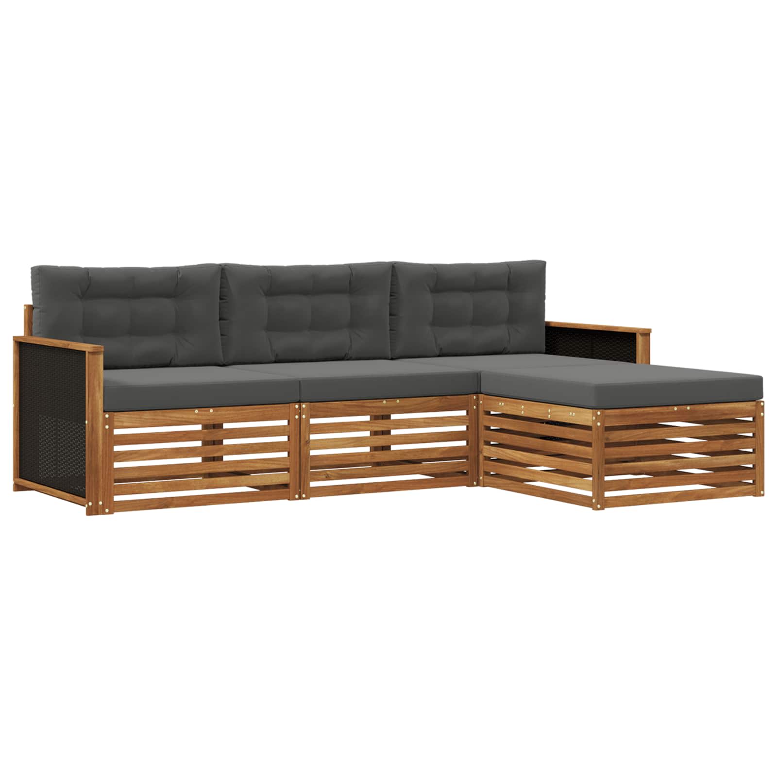 Ensemble de canapés d'extérieur 4 pcs Naturel et Anthracite - XIOS