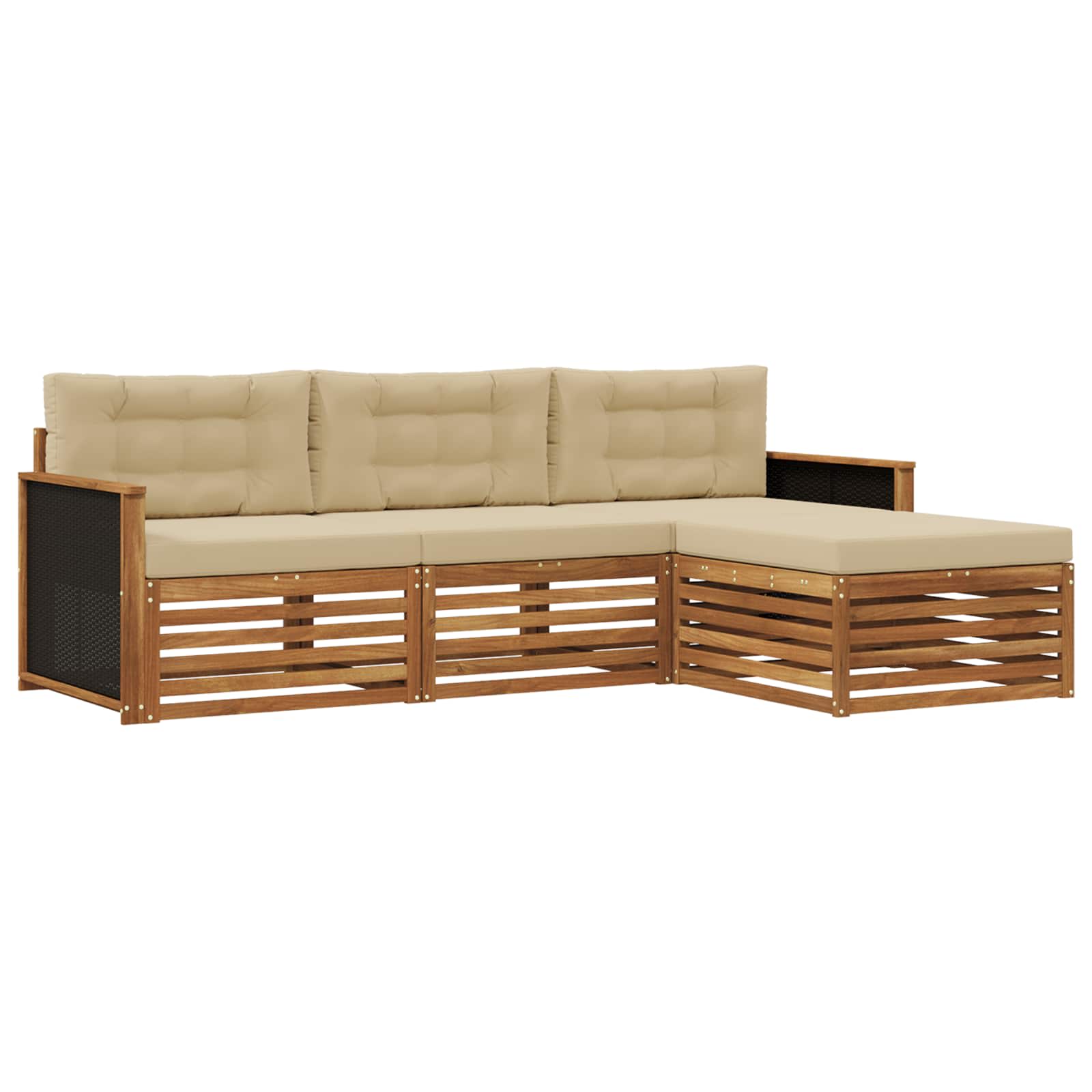 Ensemble de canapés d'extérieur 4 pcs Naturel et Beige - XIOS