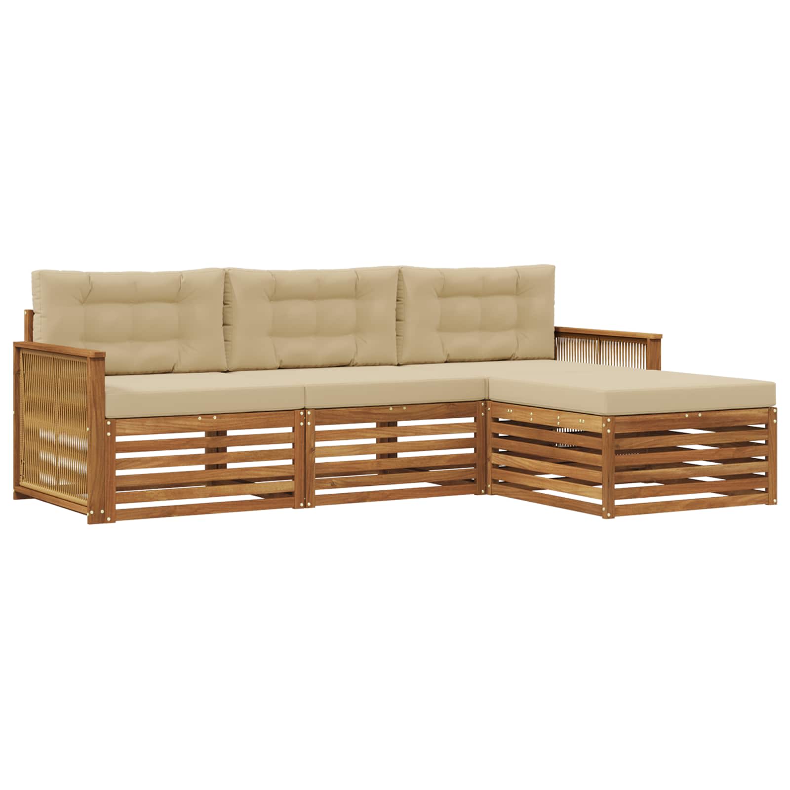 Ensemble de canapés d'extérieur avec coussin Naturel et Beige - XIOS