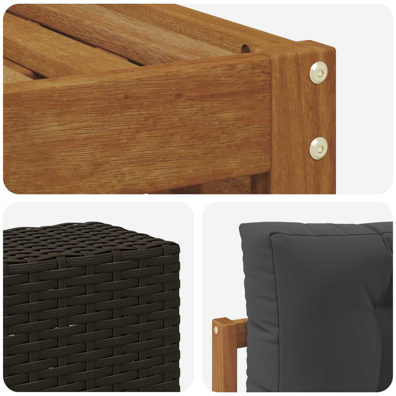 Ensemble de canapés d'extérieur 4 pcs Naturel et Anthracite - XIOS