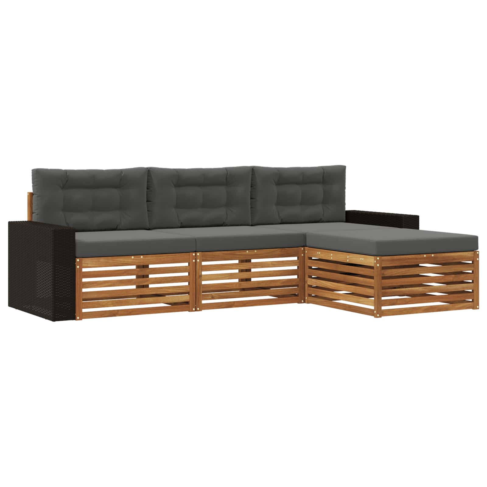 Ensemble de canapés d'extérieur 4 pcs Naturel et Anthracite - XIOS