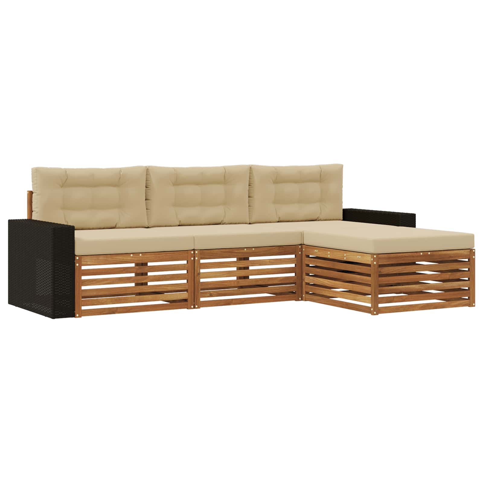 Ensemble de canapés d'extérieur 4 pcs Naturel et Beige - XIOS