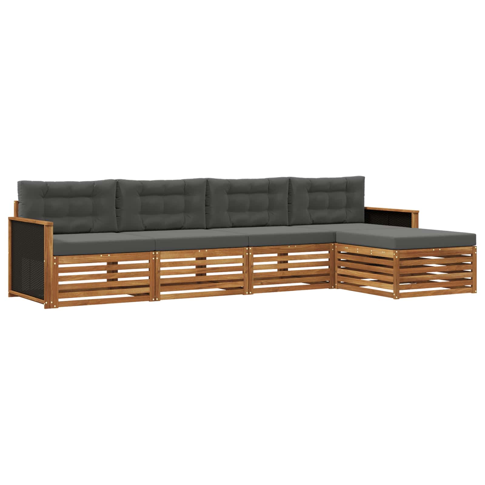 Ensemble de canapés d'extérieur 5 pcs Naturel et Anthracite - XIOS